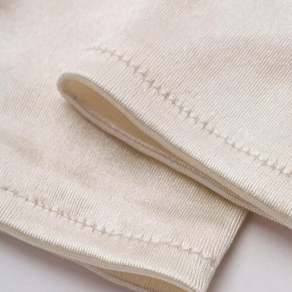 Women's Champagne Long Opera Party 20s Satin Gloves Stretchy Elbow Length - Picture 4 of 7